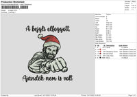 Man Xmas 1411 Embroidery File 6 sizes