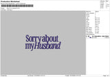 Myhusbandtext 01 Embroidery File 6 sizes