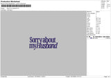 Myhusbandtext 01 Embroidery File 6 sizes