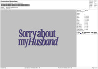 Myhusbandtext 01 Embroidery File 6 sizes