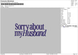 Myhusbandtext 01 Embroidery File 6 sizes
