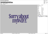 Mywifetext 01 Embroidery File 6 sizes
