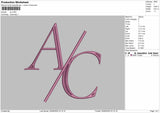 Ac Text Embroidery Machine Design File 6 sizes