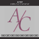Ac Text Embroidery Machine Design File 6 sizes