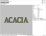 Acacia Embroidery File 4 size