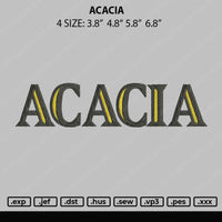 Acacia Embroidery File 4 size