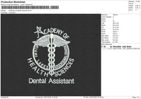 Academy Of Health Sciences Embroidery File 5 size