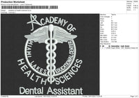 Academy Of Health Sciences Embroidery File 5 size