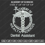 Academy Of Health Sciences Embroidery File 5 size