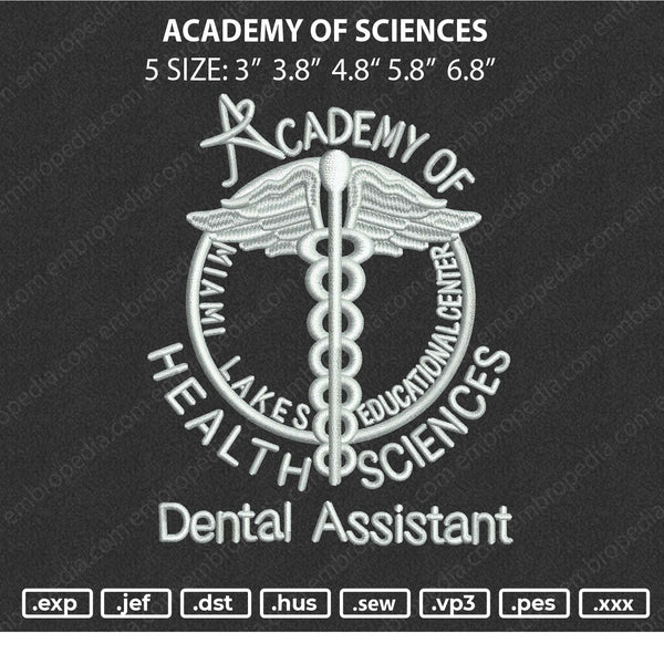 Academy Of Health Sciences Embroidery File 5 size