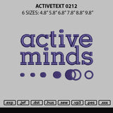 Activetext 0212 Embroidery File 6 sizes