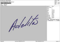 Adelitatext Embroidery File 6 sizes