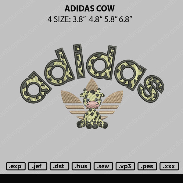 Adidas Cow Embroidery File 4 size