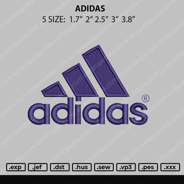 Adidas Embroidery File 5 size