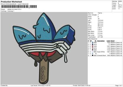 Adidas Ice Cream Embroidery File 4 sizes