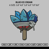 Blue Ice Cream Embroidery File 6 sizes