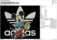 Adidas Mickey Embroidery File 6 sizes