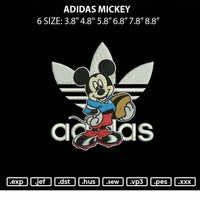 Adidas Mickey Embroidery File 6 sizes