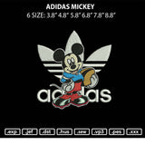 Adidas Mickey Embroidery File 6 sizes