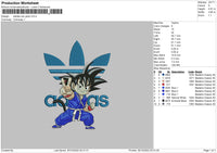 Adidas Sun Goku Embroidery File 6 sizes