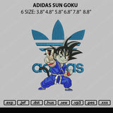 Adidas Sun Goku Embroidery File 6 sizes