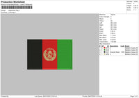 Afganistan Flag Embroidery File 6 sizes