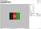 Afganistan Flag Embroidery File 6 sizes