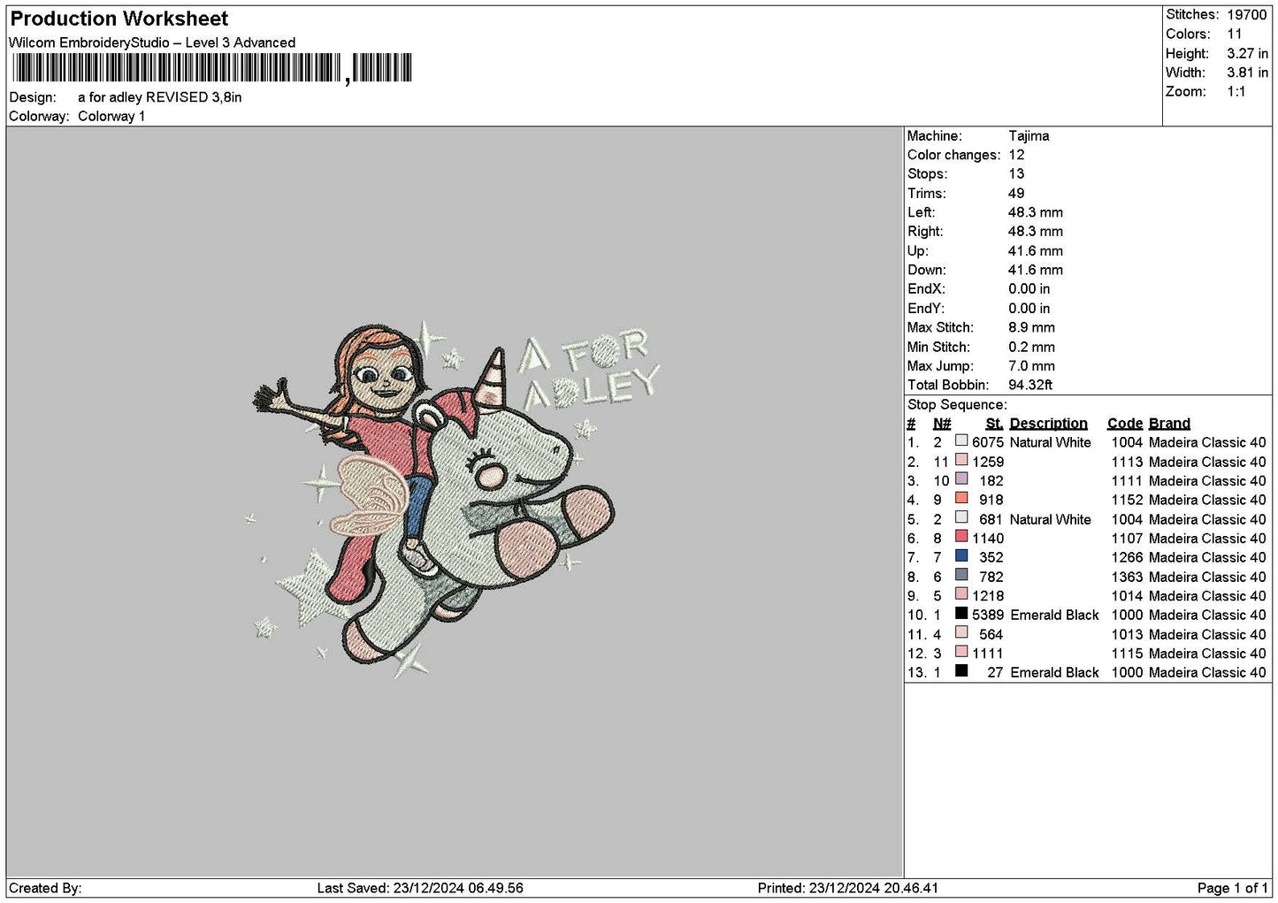 Adleytext Embroidery File 6 sizes