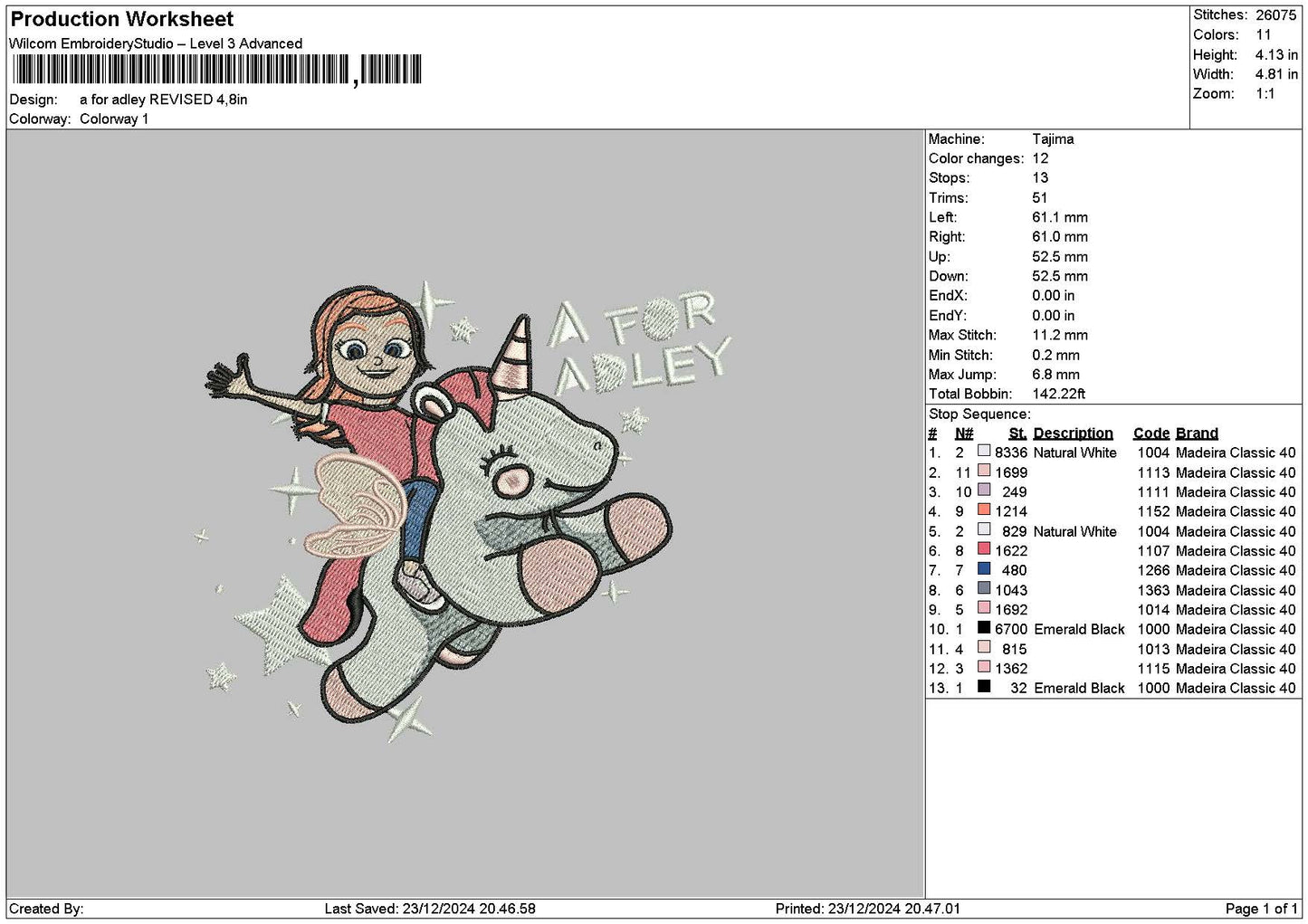 Adleytext Embroidery File 6 sizes