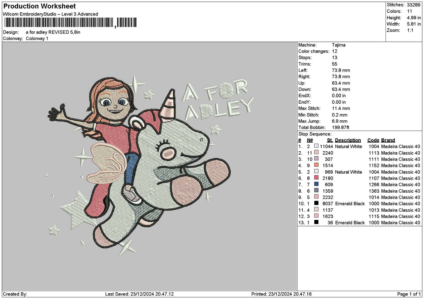 Adleytext Embroidery File 6 sizes