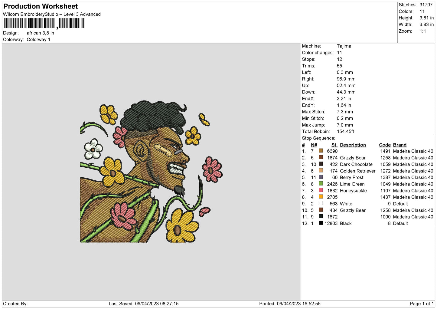 African Embroidery File 6 sizes