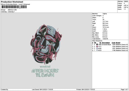 Dawntext Embroidery File 6 sizes