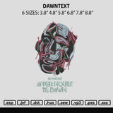 Dawntext Embroidery File 6 sizes