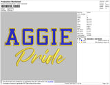 Aggie Text Embroidery File 4 size