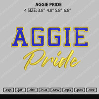 Aggie Text Embroidery File 4 size