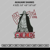 Akagami Shanks Embroidery File 4 sizes