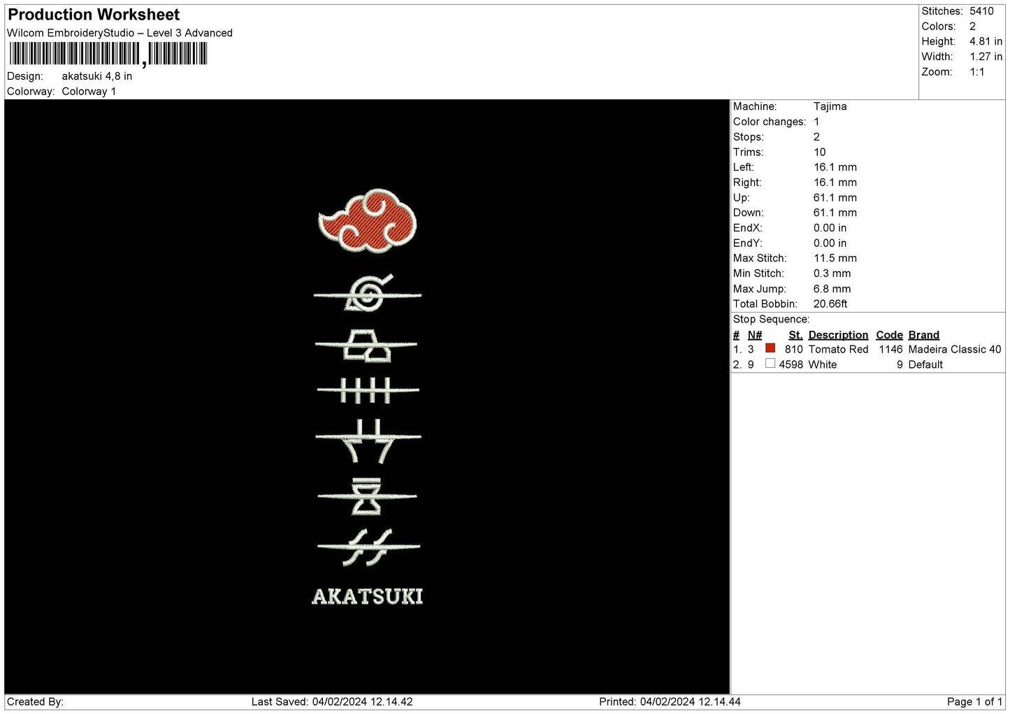 Ninjaclan Embroidery File  6 sizes