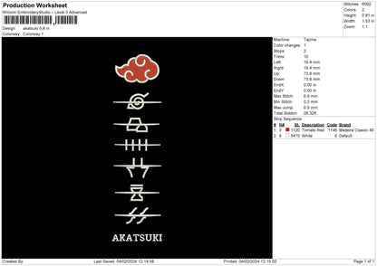 Ninjaclan Embroidery File  6 sizes