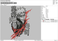 Akatsuki Sketch Embroidery File 4 size