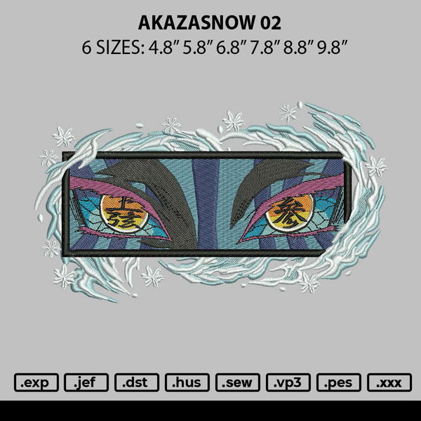 Akazasnow 02 Embroidery File 6 sizes