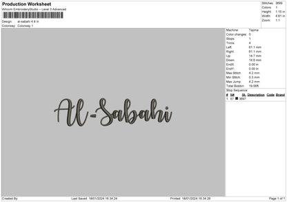Al Sabahi Embroidery File 6 sizes