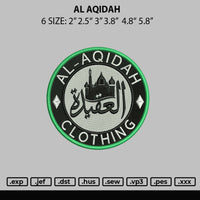 Al Aqidah Embroidery File 6 sizes