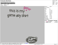 Alegator Embroidery File 4 size