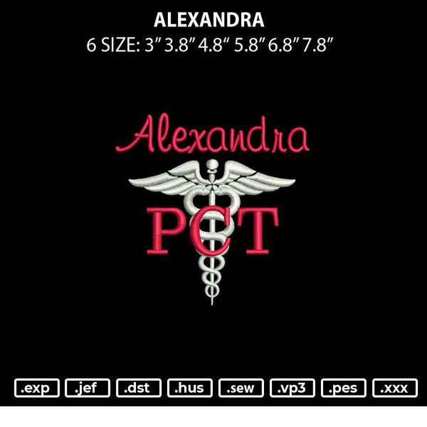 Alexandra Embroidery File 6 sizes