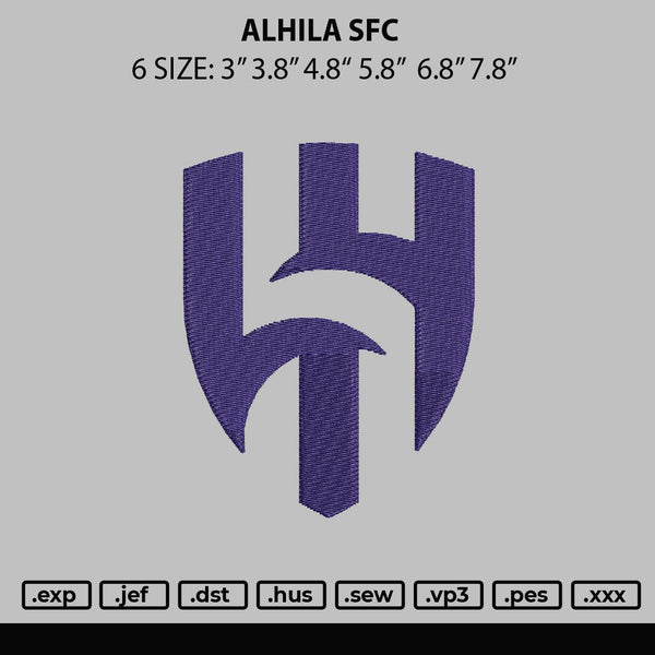 Alhilal Sfc Emboidery File 6 sizes