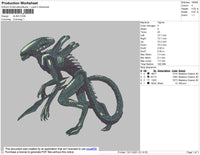 Alien 02 Embroidery File 4 size