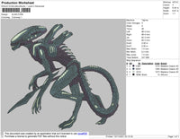 Alien 02 Embroidery File 4 size