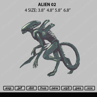 Alien 02 Embroidery File 4 size