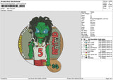 Alien 2911 Embroidery File 6 sizes
