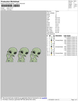 Aliens Embroidery File 4 size